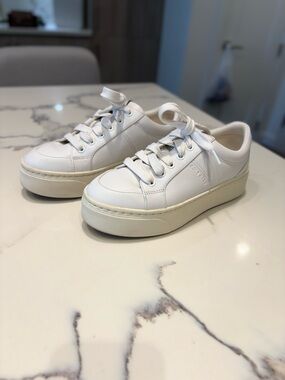 Cole Haan White Leather Platform Sneakers, Sz 6.5